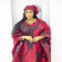 Luxe africain grande taille nouvelle mode deux pièces ensemble femmes décontracté fête porter robes de soirée foulard broderie Jacquard