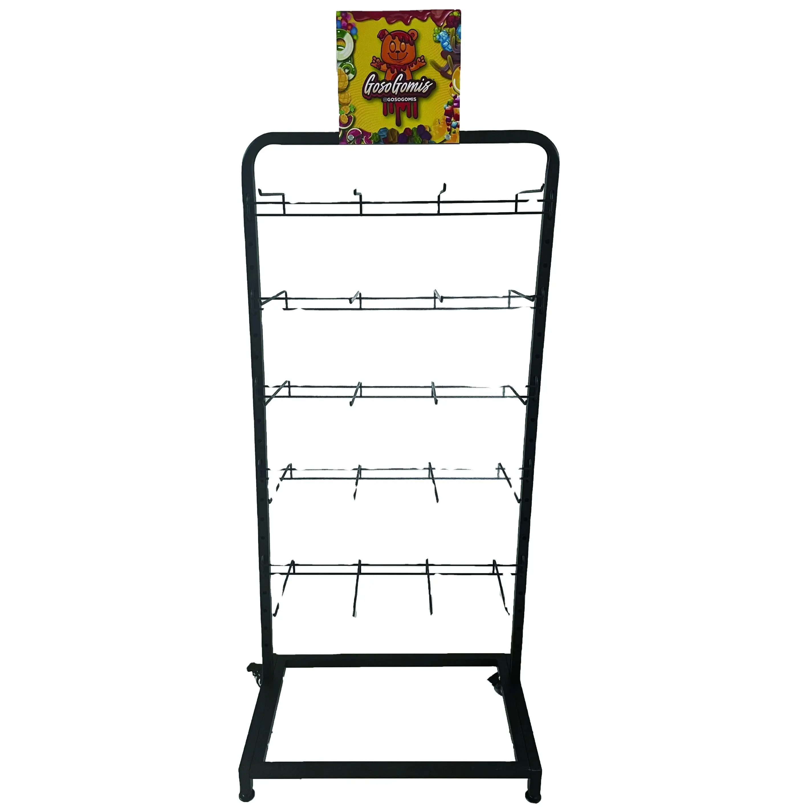Floor-standing Metal Wire Rack for Gummy Candy Snack Retail Display for Trade Show