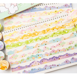 Set di Nastri Washi LABON Dreamy Cloud con Bordi Ondulati e Lamina Dorata, Nastro Decorativo per Journaling, Fai-da-Te, Artigianato e Scrapbooking - Product Image 6