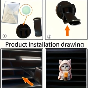 도매 귀여운 고양이 아크릴 차량용 방향제 롱래스팅 향기 벤트 클립 장식용 - Product Image 6