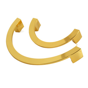 Furniture Handle Zinc Alloy <b>Gold</b> Flat Semi Circular 96mm 128mm Hole Spacing Drawer <b>Cabinet</b> Hardware Minimalist Durable - Product Image 3