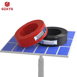 GZATG Câble solaire haute tension double 2 conducteurs 4mm tuv xlpe dc pv1-f 4mm 4 mm2 photovoltaïque PV câble solaire