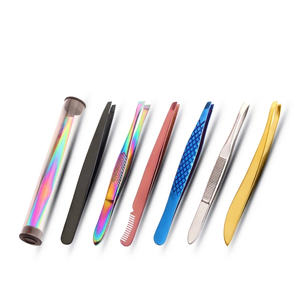 Juego de Pinzas para Cejas de Acero Inoxidable, Punta Puntiaguda, Duraderas, Estilo Moderno, con Estuche - Product Image 3