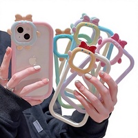 Coque de téléphone transparente antichoc et étanche avec cadre dégradé pour iPhone 14, design de luxe, petite et mignonne, protection anti-chute
