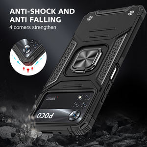 कवच Shockproof कवर के लिए अंगूठी के साथ धारक स्टैंड फोन के मामले में POCO X3 एनएफसी M3 M4 प्रो 4G X4 प्रो 5G C40 - Product Image 5