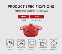 Ensemble de casseroles en fonte émaillée rouge bon marché pour cuisine, ustensiles de cuisson, faitout
