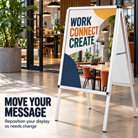 Support d'affichage au sol pliable avec porte-affiche vertical