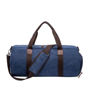 Free Sample New customized large capacity travel luggage bag with shoe <b>box</b>, portable <b>canvas</b> sports and fitness bag - Product Image 2
