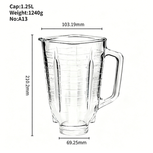 Repuesto Mixtech: <span class=keywords><strong>Vaso</strong></span> <span class=keywords><strong>de</strong></span> Vidrio Cuadrado <span class=keywords><strong>de</strong></span> 1.25L para <span class=keywords><strong>Licuadora</strong></span> <span class=keywords><strong>Oster</strong></span>, Cuchillas y <span class=keywords><strong>Base</strong></span> para <span class=keywords><strong>Licuadora</strong></span>, Venta al por Mayor <span class=keywords><strong>de</strong></span> Repuestos - Product Image 2