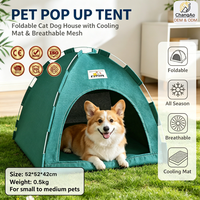 Tente pliable pour animaux de compagnie, lit pour chat et chien, portable, extérieur/intérieur, maisonnette pop-up, imperméable, respirante, avec fermeture éclair, toutes saisons