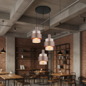 Lampadario in Vetro e Ferro Dorato Champagne, Altezza Regolabile, <span class=keywords><strong>Luce</strong></span> Bianca Calda, Moderno per Interni, Arredamento di Lusso - Product Image 6