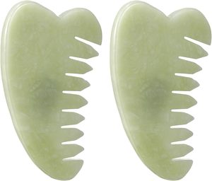 Peigne à cheveux et outil Gua Sha (2 pièces) – Masseur de tête portable et pierre de raclage facial pour <span class=keywords><strong>la</strong></span> thérapie du cuir chevelu, <span class=keywords><strong>la</strong></span> relaxation et le soulagement du stress - Product Image 1