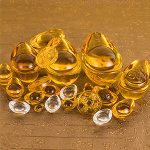 Adorno de Cristal Amarillo en Forma de Yuanbao, Varios Tamaños, Decoración para el Hogar, Regalo - Product Image 3