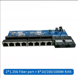 Nuevo Convertidor <span class=keywords><strong>de</strong></span> Medios <span class=keywords><strong>de</strong></span> <span class=keywords><strong>Fibra</strong></span> Óptica Ethernet Gigabit RTXMC Reverse Poe 10/100/1000m, Placa Pcba, Switch, 2 Puertos 1.25g Sc 8 Rj45 - Product Image 3