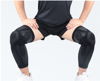 Long coussin de silicone en nylon noir, pour musculation, musculation, levage des cuisses, protection de sport, pour les jambes, manchons pour les cuisses