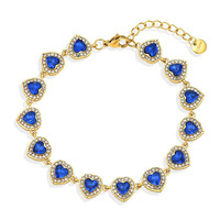 Bracelet à maillons géométriques en acier inoxydable Novirassine, avec zircon et cristaux colorés, couleur or, bijoux pour femmes, cadeau romantique