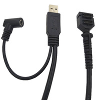 Cable USB Verifone doble paso de 14 pines 1,27 IDC USB 5,5X2,1mm Cable de alimentación CC para Verifone Vx805 Vx820 TPE