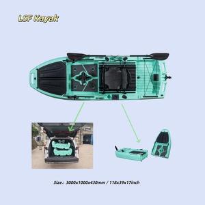 Kayak Modulare Superiore per Pesca in <span class=keywords><strong>Mare</strong></span>, 1m di Larghezza, 3m di Lunghezza, con Propulsione a Pedale, per 1 Persona, in HDPE, con Grande Vasca per Pesci Vivi - Product Image 2
