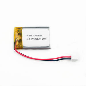 502030 3.7V 250mAh 0.925wh batteria ricaricabile ai polimeri di litio LP502030 batterie ai polimeri di litio-ioni - Product Image 1
