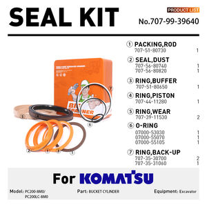 ערכת אטמים לצילינדר דלי, חלקי אטימה לשמן עבור מחפרי קומטסו קייס PC200-8M0, חלקי צילינדר הידראולי 707-99-39640 - Product Image 6