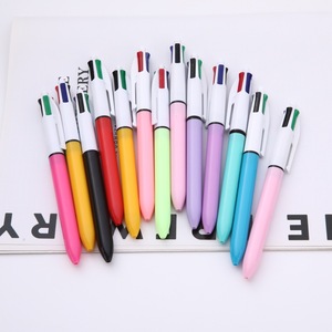 Stylos à bille créatifs <span class=keywords><strong>quatre</strong></span> <span class=keywords><strong>couleurs</strong></span> à bouton-poussoir en gros, logo <span class=keywords><strong>personnalisé</strong></span>, <span class=keywords><strong>stylo</strong></span> multicolore, <span class=keywords><strong>stylo</strong></span> publicitaire signé, cadeau promotionnel - Product Image 4