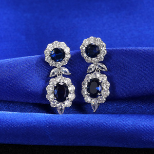 Orecchini Pendenti in Cristallo Blu Reale per Donne, Eleganti Accessori per Uso Quotidiano e Feste - Product Image 6
