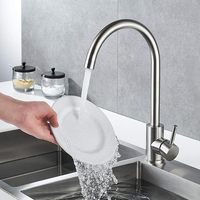 Robinet de cuisine OEM moderne en acier inoxydable chromé avec cartouche céramique, mitigeur monocommande eau chaude/froide, garantie 3 ans