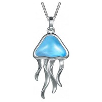 Bracelet en argent sterling pour femme, design coquillage bleu larimar, bijoux de plage Seaside Sealife