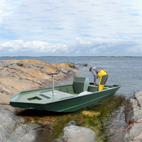 Bateau de pêche en aluminium de 16 pieds, style Kindle 2022, avec console de direction, rivets, à vendre