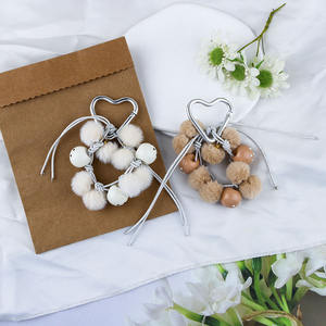 Sevimli evrensel aşk kadın cep telefonu kordon Charm zincir tüylü topu boncuklu anahtarlık özelleştirilebilir su geçirmez telefon süsü - Product Image 2