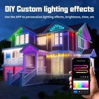 100Ft 60Led Smart Rgbic Lumières Extérieures Dc24V Wifi App Control Voice Control Ip67 Led Permanent Outdoor Christmas Lights