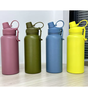 32oz 40oz Custom Logo Color Office Cup Sport Powder Coated Vacuum Insulated Water <b>Bottle</b> Straw Handle 12-24 Hours Thermal - Product Image 3