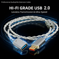 YIVO XSSH Hi-Fi Audio USB 2.0 Stecker-zu-Buchse Verlängerungskabel mit Abschirmung für Stabile Verlustfreie Datenübertragung - Audiophiler Qualität