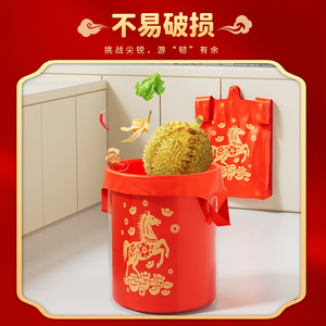Kitchen Trash Bags Vest Style 31x55cm Thickened Year Of The Horse Theme 50 Pieces Household Use - Product Image 3