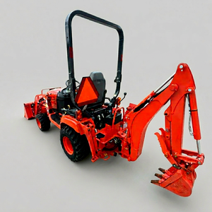 Tractor de Ruedas Kubota BX23S con Accesorio de Retroexcavadora, Color Rojo - Product Image 1