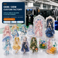 Support acrylique personnalisé pour anime avec dôme en époxy et feuille d'or pour affichage de périphériques de jeu, en acrylique transparent comme du cristal