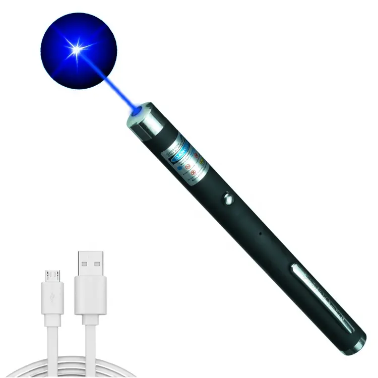 USB101内蔵バッテリー充電式ブルーライト450nm低出力レーザーポインターレーザーペンシングルポイント直接撮影
