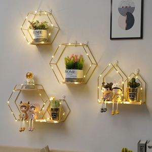 New Punch-free Wall Iron Decorative Flower Stand Flower Pot Decoration Storage Rack Suitable for Bedroom Living Room <b>Shelf</b> - Product Image 2