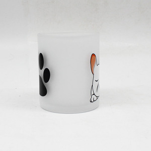 Tasse en verre dépoli avec motif de <span class=keywords><strong>bouledogue</strong></span> français-Parfait pour les boissons à la maison et au bureau - Product Image 3