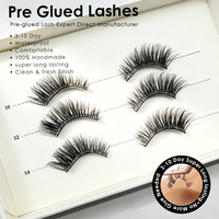 Vente en gros de cils sans colle à bande complète, demi-bande pré-collée, faux cils auto-adhésifs, fournisseur de cils sans colle