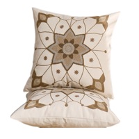 Nouvelles housses de coussin carrées brodées de style bohème, coussins de canapé ethniques pour salon, à motifs géométriques colorés