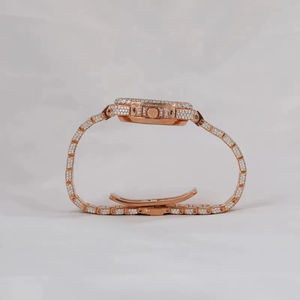 Reloj de Lujo Clásico Personalizado con Movimiento de Cuarzo, Acero Inoxidable, Unisex, Oro Rosa, Diamante Moissanite VVS, Caja Cuadrada, Esfera de 41 mm, 3 BAR - Product Image 1