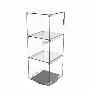 Locking Clear <strong>Plexiglass</strong> Lucite <strong>Display</strong> Case <strong>Figures</strong> Acrylic Tower Showcase Acrylic Rotating <strong>Display</strong> <strong>Stand</strong> - Product Image 1