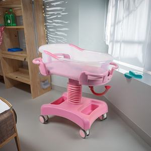 Cuna Plegable de Acero Inoxidable y ABS para Bebés, Resistente, con Ruedas, para Uso Médico en Obstetricia y Ginecología - Product Image 5