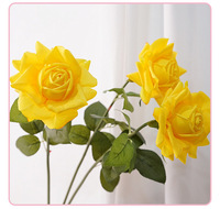 BF-RS06 Rosas Artificiales de Látex de Alta Calidad al por Mayor, Rosas Grandes de Tacto Real en Blanco, Rosa y Azul para Decoración de Bodas