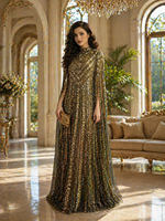 Robe de soirée de luxe à manches longues, Abaya ethnique pour femmes, robe musulmane de haute qualité avec paillettes et diamants, robe de fête Jalabiya