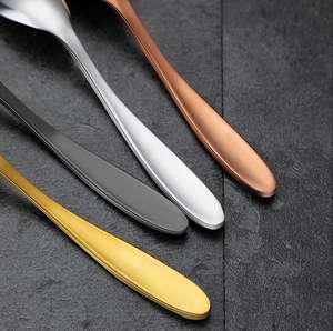 Cuchara para helado de acero inoxidable 304, color negro, rosa, dorado y plateado, logotipo personalizado, cuchara pequeña de Metal para té, postre, pastel, café, cucharas agitadoras - Product Image 5