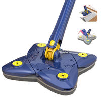 Serpillère microfibre rotative à 360° en forme de X, mains libres, avec plateau en plastique, manche télescopique en acier, écologique, pour le nettoyage des sols domestiques