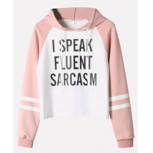 เสื้อฮู้ดสวมหัวสำหรับผู้หญิงเสื้อครอปแขนยาวเสื้อลำลองไซส์ใหญ่พิเศษฤดูใบไม้ร่วง - Product Image 1