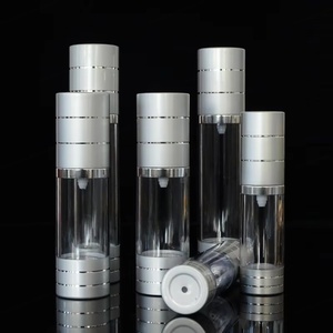 Flacon pompe sans air en aluminium doré ou argenté de luxe pour lotion cosmétique, 15 ml, 30 ml, 50 ml, 100 ml - Product Image 2